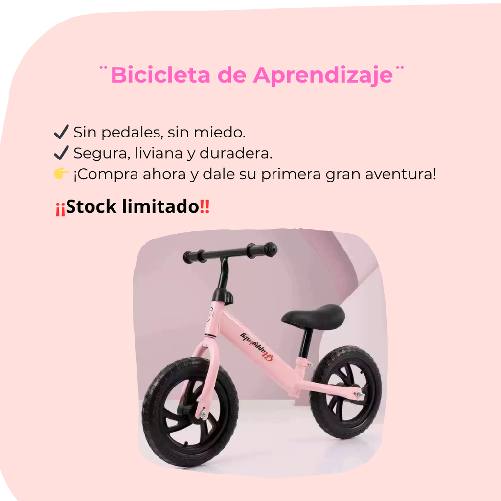 Bicicleta De Aprendizaje Para Niña/os  rosada