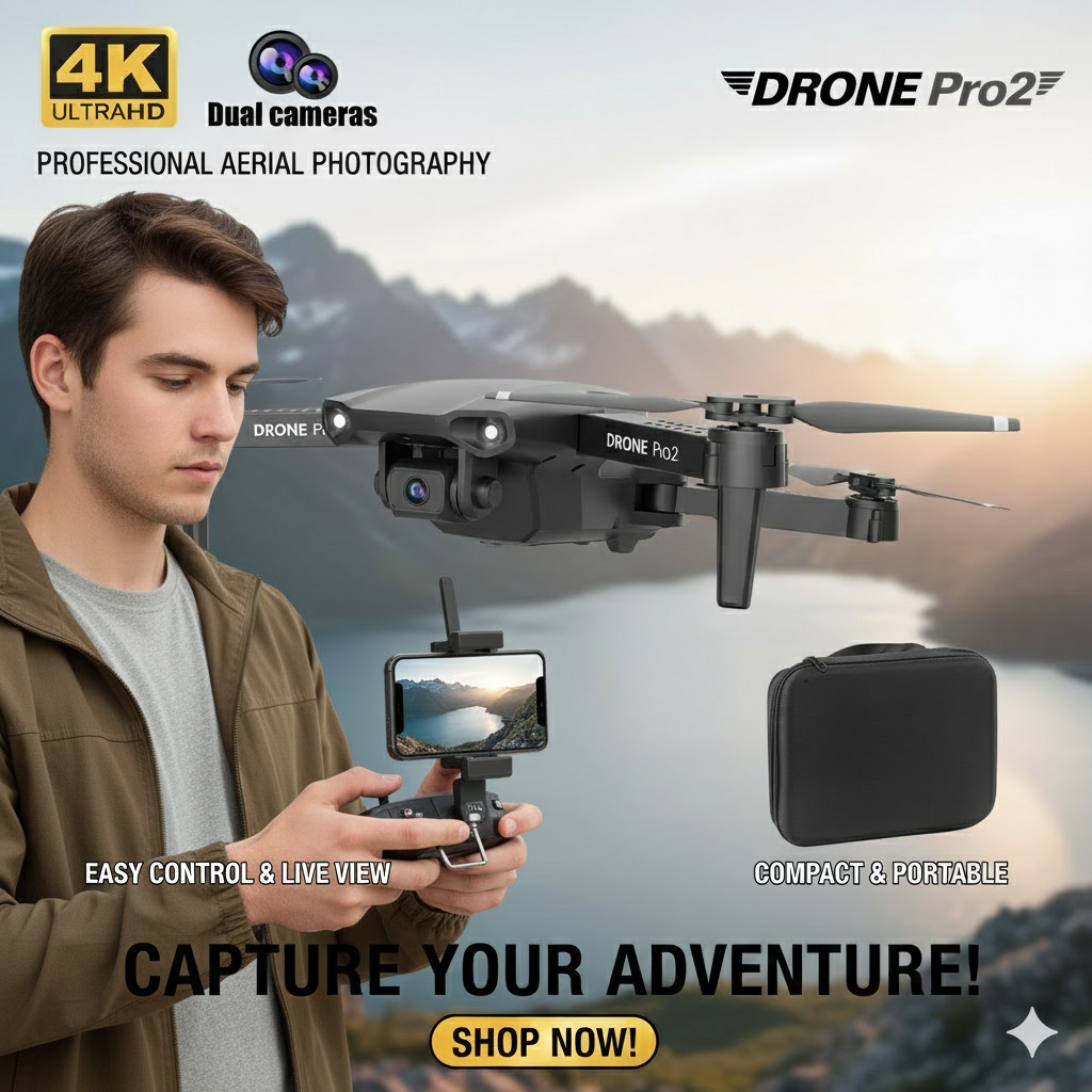 DRONE 4K DOBLE CAMARA TRANSMISIÓN INALÁMBRICA