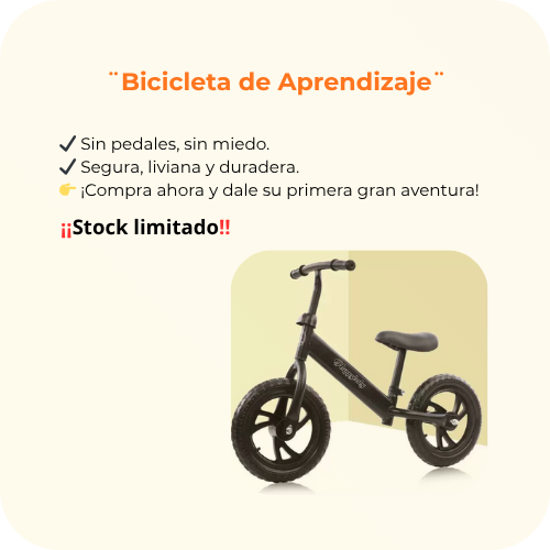 Bicicleta De Aprendizaje Para Niño/a color negro